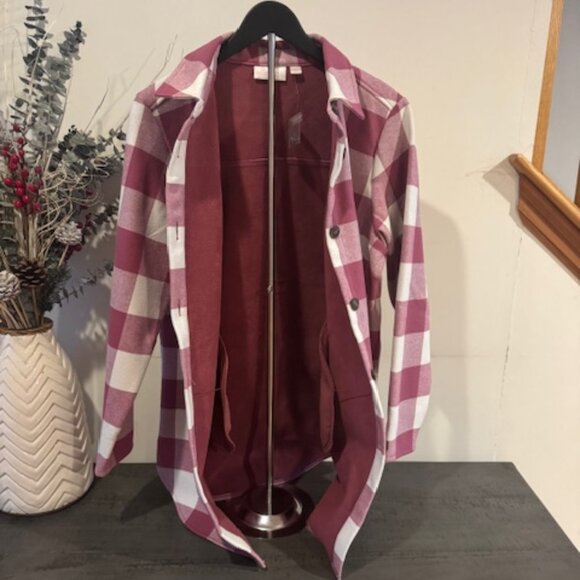 Belle by Kim Gravel Bonded Fleece Boyfriend Shacket- X Small NWOT - Picture 4 of 6